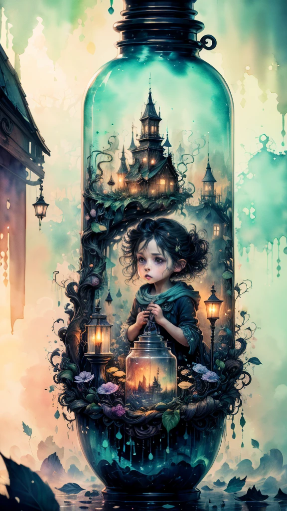 ((watercolor art)),(a tiny) humanoid creature, (holding firmly) a bunch of flowers, watercolor, dark gritty, street, fantasy, (best quality, 4k, highres, masterpiece:1.2), ultra-detailed, (realistic:1.37), vivid colors, (moody lighting), (magical atmosphere), (cobblestone road), (mysterious shadows), (fantastical architecture), (enchanted surroundings), (whimsical elements), (misty aura), (intricate details), (emotionally expressive face), (unique character design), (lush foliage), (overgrown vines), (ethereal glow), (fallen petals), (contrast between light and dark), (captivating atmosphere), (heartwarming scene), (playful energy), (curiosity and wonder), (texture of the flowers), (impressionistic brushstrokes), (dreamlike charm), (sense of mystery), (gritty urban setting), (imaginative world), (dramatic composition), (expressive lines), (exquisite colors)