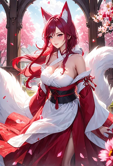 masterpiece, best quality, very aesthetic, absurdres, 1girl, mature_lady, ,,ahri(league_of_legends), 1girl, kitsune, kyuubi, dee...