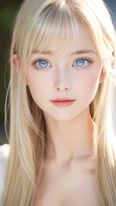 a very white scandinavian beauty、wonderful, cute, and the most beautiful、very innocent beautiful girl、clear white glossy skin、ba...