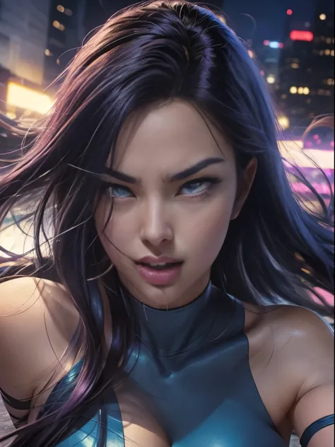 ((superheroine psylocke )) , ((she has long hair)), (she is wearing her uniform), (masterpiece, best quality) 1girl, alone, (sex...