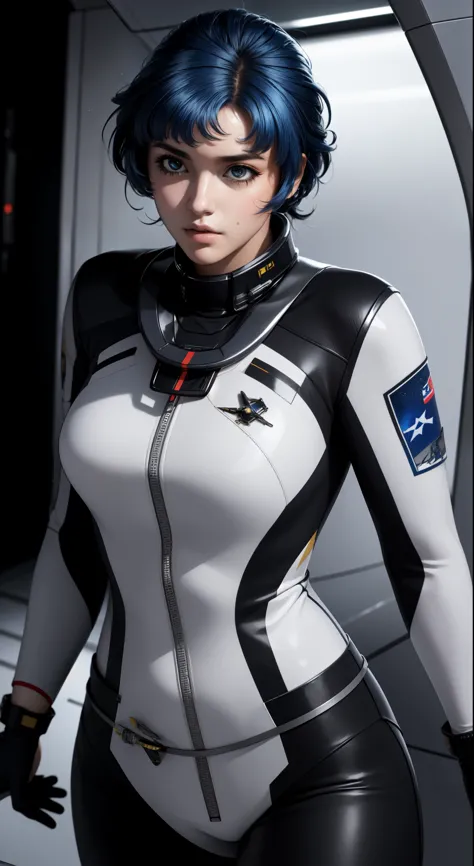 (best quality), (masterpiece),(ultra-detailed:1.2),photorealistic,ultra high res, 1girl, kusuha, pilot suit, futuristic, inside ...