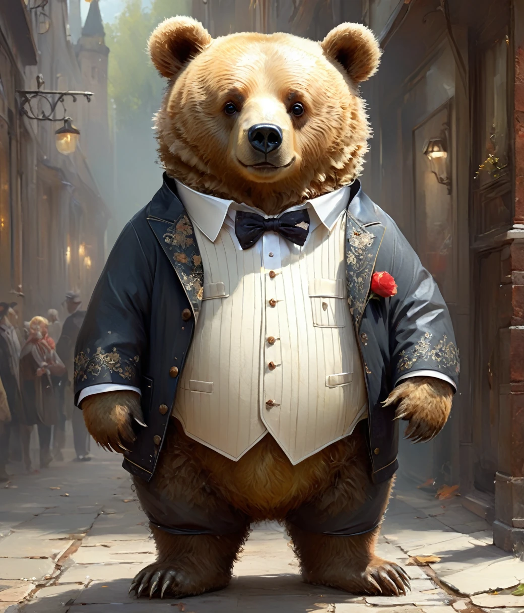 Willem Haenraets Style, (cute, chubby, male, bear), hires textures, highly detailed, intricate details, best quality, masterpiece