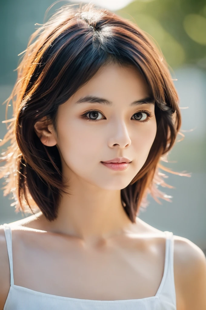 high quality, High resolution, 8k, masterpiece, Skinny Japanese woman, Age 30, Cute Face, Beautiful Face, Detailed face, Beautiful Eyes, Fine grain, Small breasts, Very small waist,whole body,Bob Hair, 