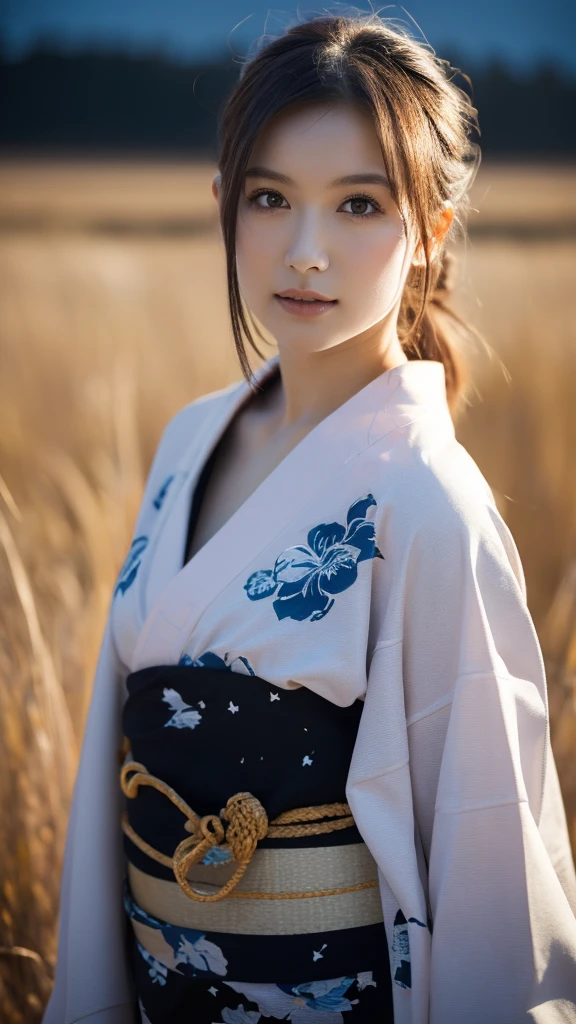 1 girl, (She is wearing a cute yukata:1.2), Very beautiful Japanese idol portraits, 
(RAW Photo Best Quality), (Realistic, Realistic:1.4), (masterpiece), 
So delicate and beautiful, Very detailed, 2k wallpaper, wonderful, finely, Very detailed CG Unity 8K wallpaper, Very detailed, High resolution, Soft Light, 
Beautiful detailed girl, Very detailed目と顔, Beautiful and sophisticated nose, Beautiful beautiful eyes, Cinema Lighting, 
(A moonlit night in late autumn、I was standing in a desolate field:1.3), (hill), (Big Moon), (Full-body silhouette of a girl floating in the moonlight), (Dark screen:1.5), 
(Medium Hair), (Hair blowing in the wind), 
Perfect Anatomy, Slender body, Small breasts