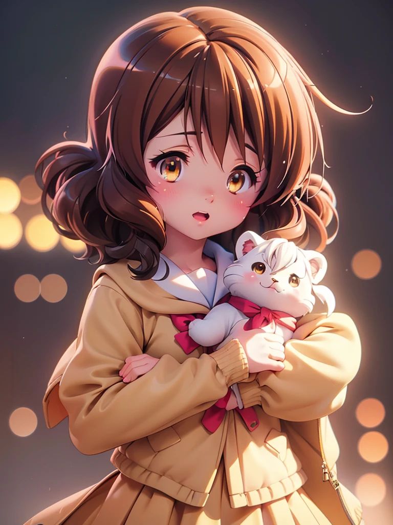 best picture quality, 8K, high quality, masterpiece:1.2), ((masterpiece)), (high detail, high quality, best picture quality), bokeh, DOF, Portrait, (cute illustration:1.2), (perfectly balanced anatomy), kumiko oumae