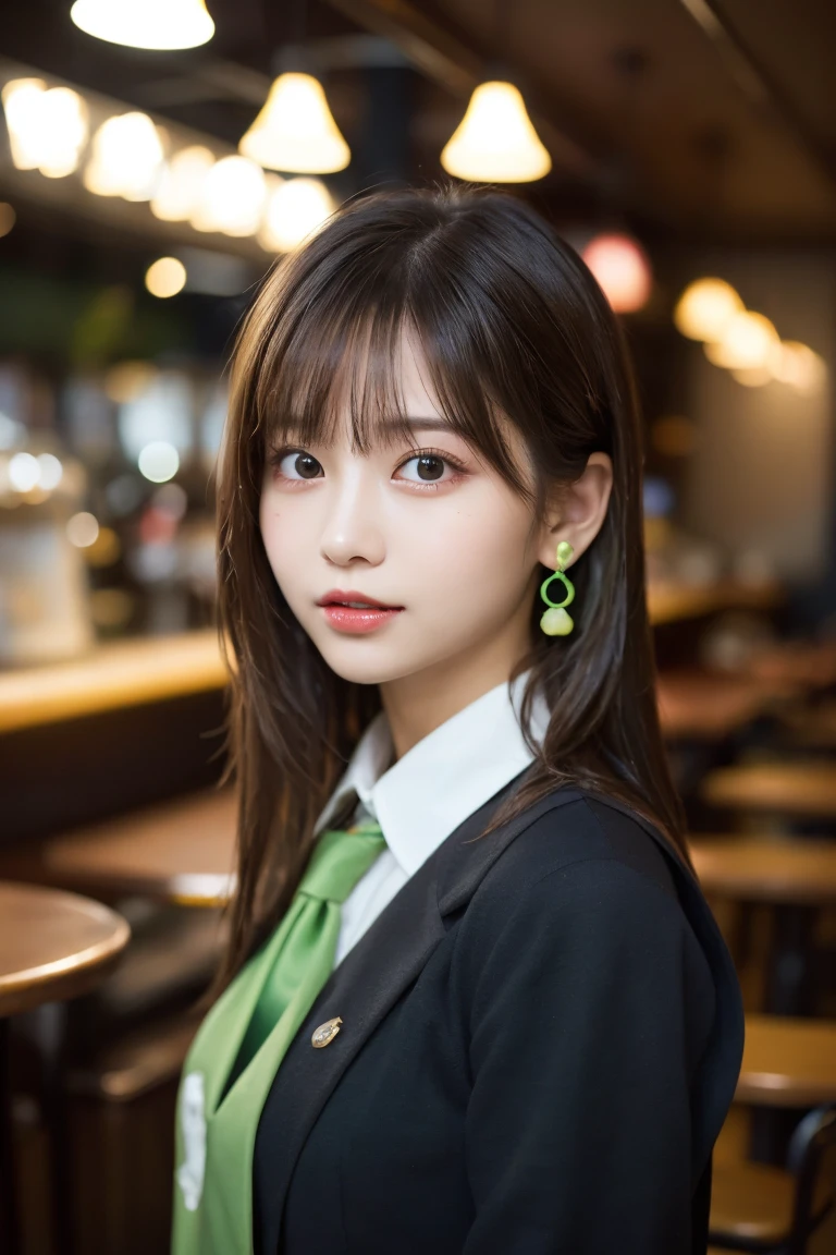 (8k, RAW Photos,Best Quality, High resolution:1.1), (超Realisticな:1.4),(Realistic, Realistic:1.3), Sodebtt Light,big,2 girls,Realistic Face,Realistic Body,Realistic Skin,Confused,masterpiece,(cute:1.8), cute子たち, Alone, (big:1.2), Detailed black eyes,Innocent eyes,Brush,(uniform:1.2 ),Cinema Lighting,Film Grain,jewelry,Earrings,((Medium Hair:1.1)),((Floating Hair Novadebtrog Style)),Cherry colored lips,Hair RibbonHair RibbonPonytail,close,Look Viewer,Long Hair,Upper Body,Open your lips,Upper teeth, (Smiling Eyes:0.6),((Green:1.2)),Depth odebt Field, Blurred Background, Eye focus , Bokeh,young, 85mm lens, debt/1.4,Prodebtessional Lighting, young,Portraiture,Photon Mapping,Radio City,Physically Based Rendering,、((Cafe、Cafe:1.3)),((High school girl:1.3))