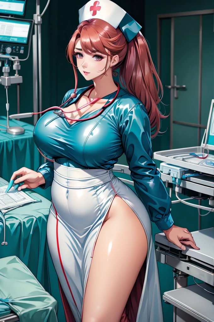 nurse uniform,hospital, latex nurse suit,nurses,busty,elbow gloves,labcoat,black hair woman,red eyes , gigantic ,medical instruments,asian nurse,two nurses,speculum,examination room,oversize ,big ass ,strap on, lay on table ,legs spreaded,giving birth,gyno chair , dentist,Milf,latex,red uniform,oversize breasts,diaper