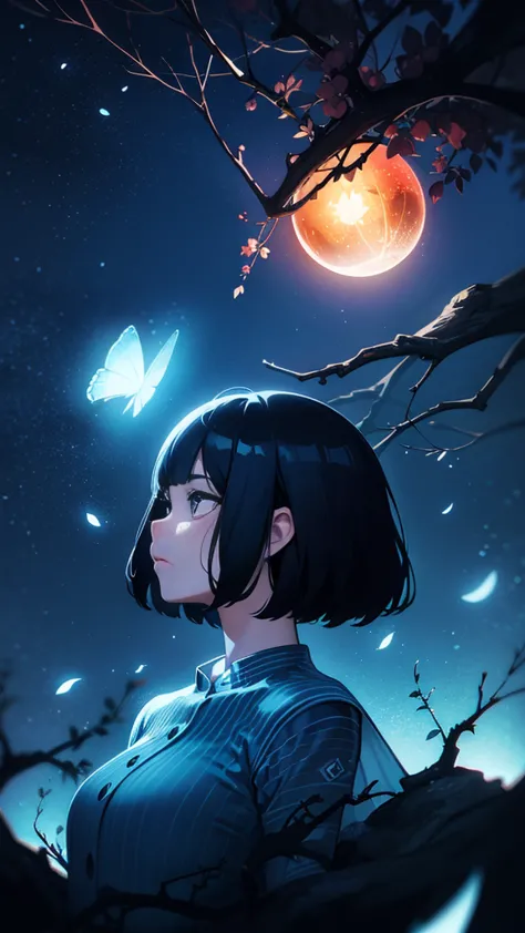 spirits among branches and fireflies by kuvshinov, samdoesart, dreamlikeart, (((surrealism))), (style-glass)