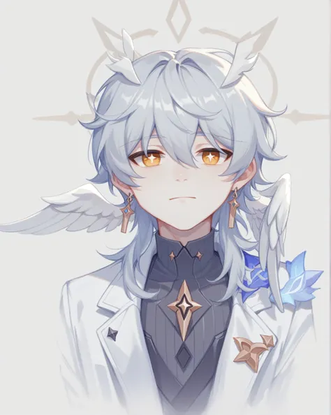 twink, shota boy, sexy boy, erótic, best art, best qualyty, sunday_(honkai:_star_rail),head_wings,solo,long_sleeves,white_gloves...