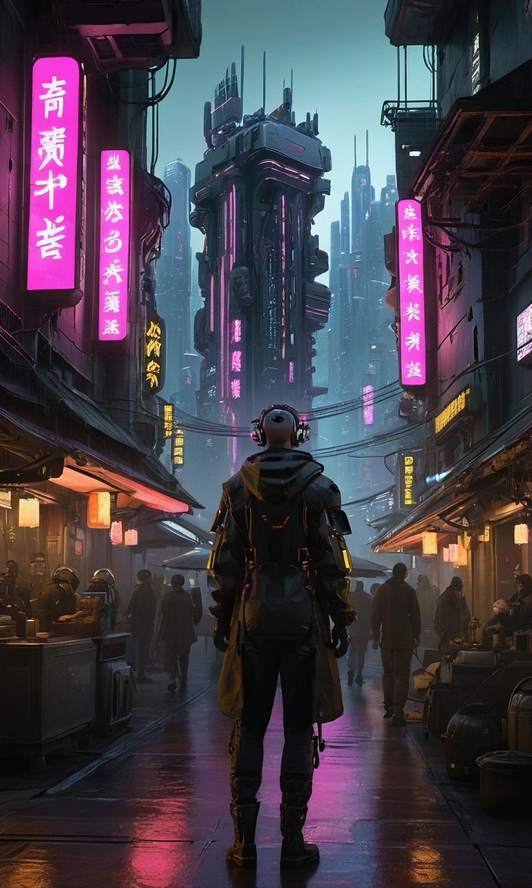 masterpiece, best quality, ultra-detailed, high resolution,High quality, high definition images, full HD, 8k,(Cyberpunk:1.3), Future City、mechanical life form