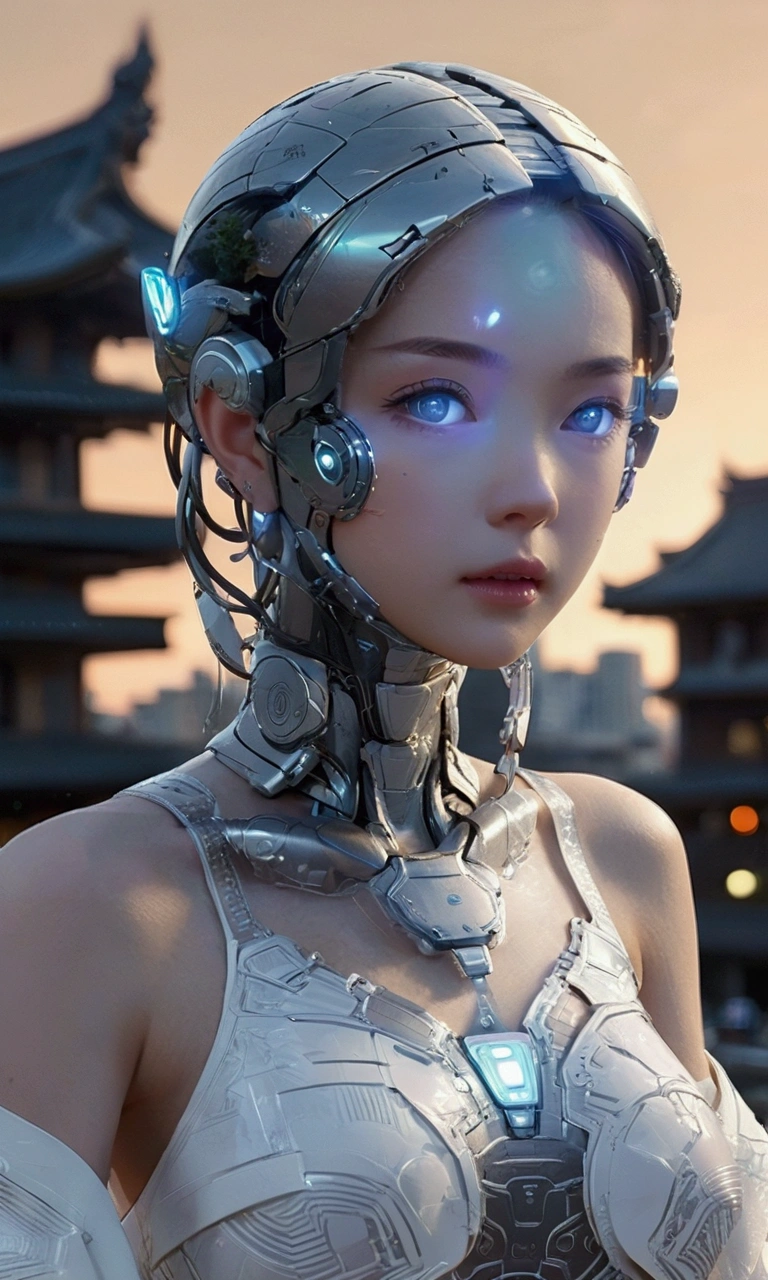 masterpiece, best quality, ultra-detailed, high resolution,High quality, high definition images, full HD, 8k,(Anime Style:1.3), Future City、mechanical life form