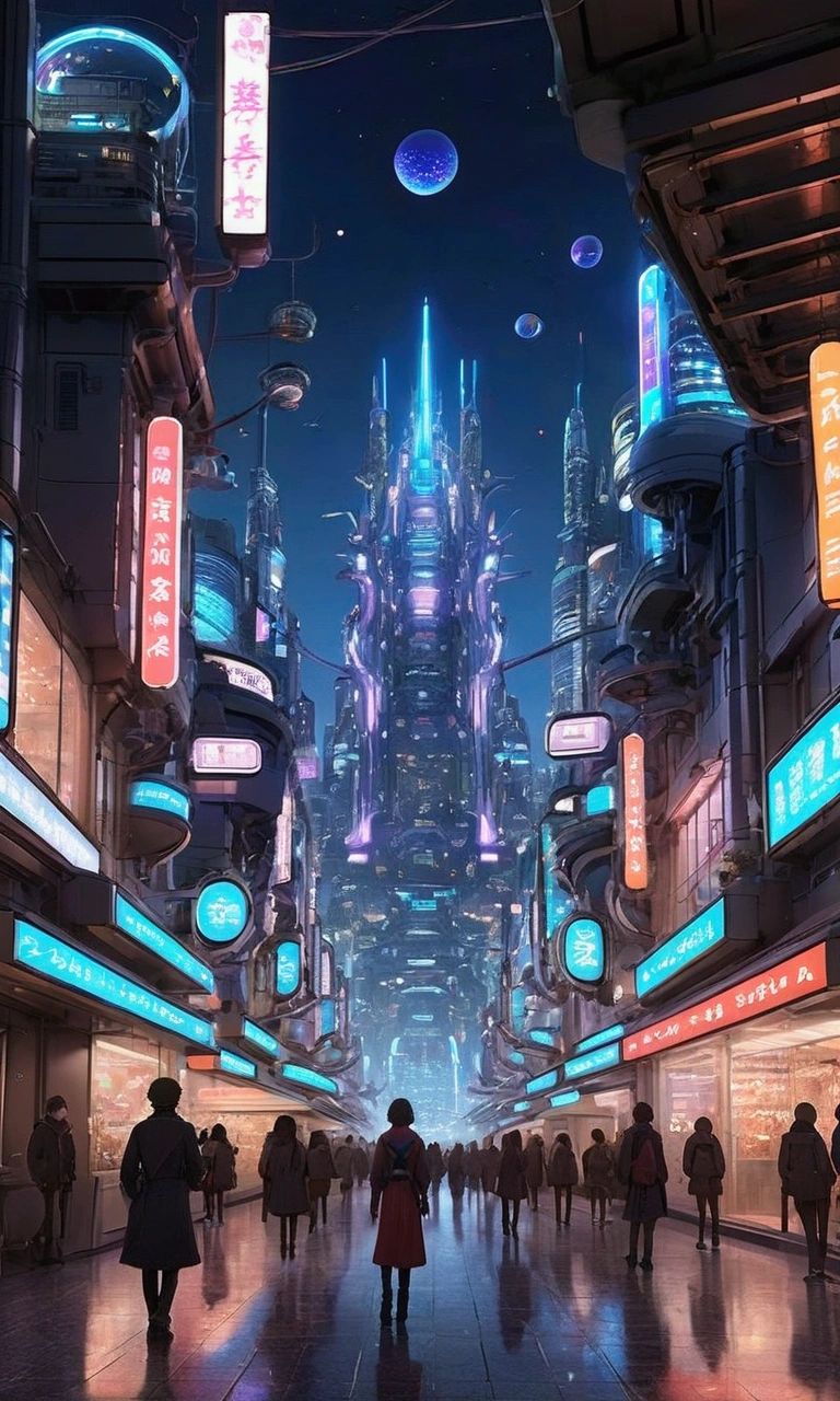 masterpiece, best quality, ultra-detailed, high resolution,High quality, high definition images, full HD, 8k,(Anime Style:1.3), Future City、mechanical life form