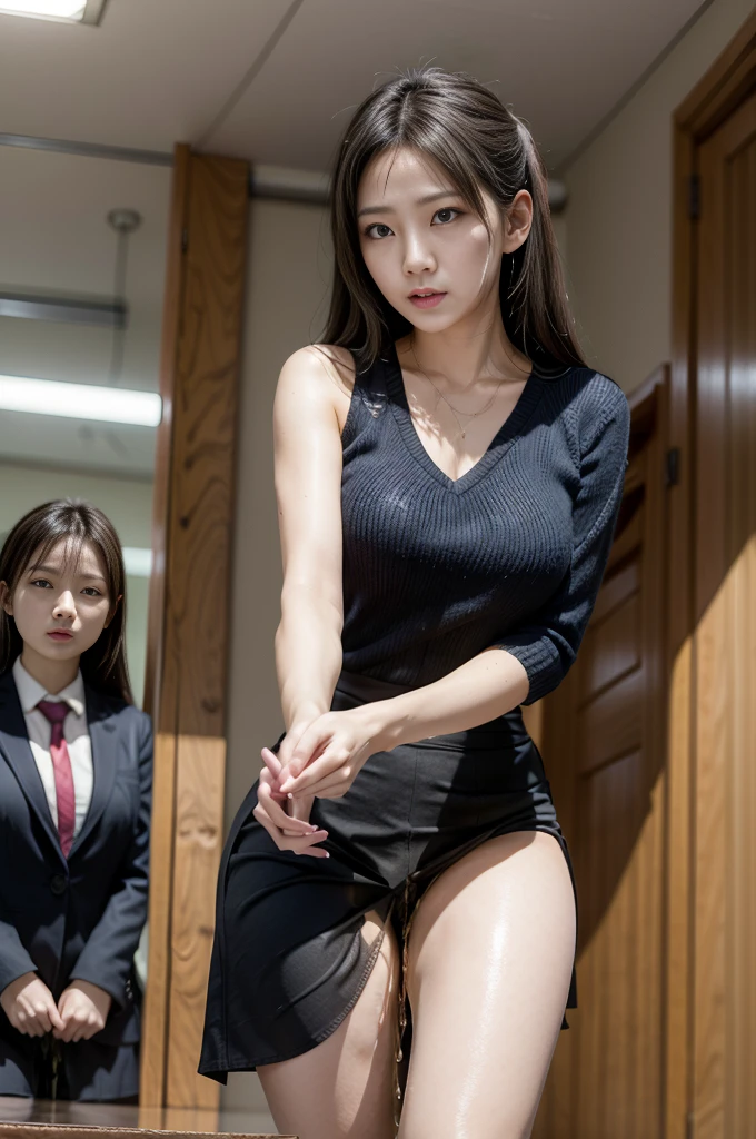 Female teacher pisses、Female teacher urinates at student graduation ceremony、Pee leak、Peeing、Lots of pee、from the front、Gazing at the audience、Black Suit、Black Skirt、White panties、pantyhose、High heels、Perfect figure、so beautiful、Japanese elementary school teacher、The female teacher stands on one leg and raises the other leg.、学校の体育館で卒業式を取り行っている最中に女教師がPee leakしちゃった、The female teacher is surrounded by students、standing split、standing one leg、Tears of shame after wetting myself、Bold black panties