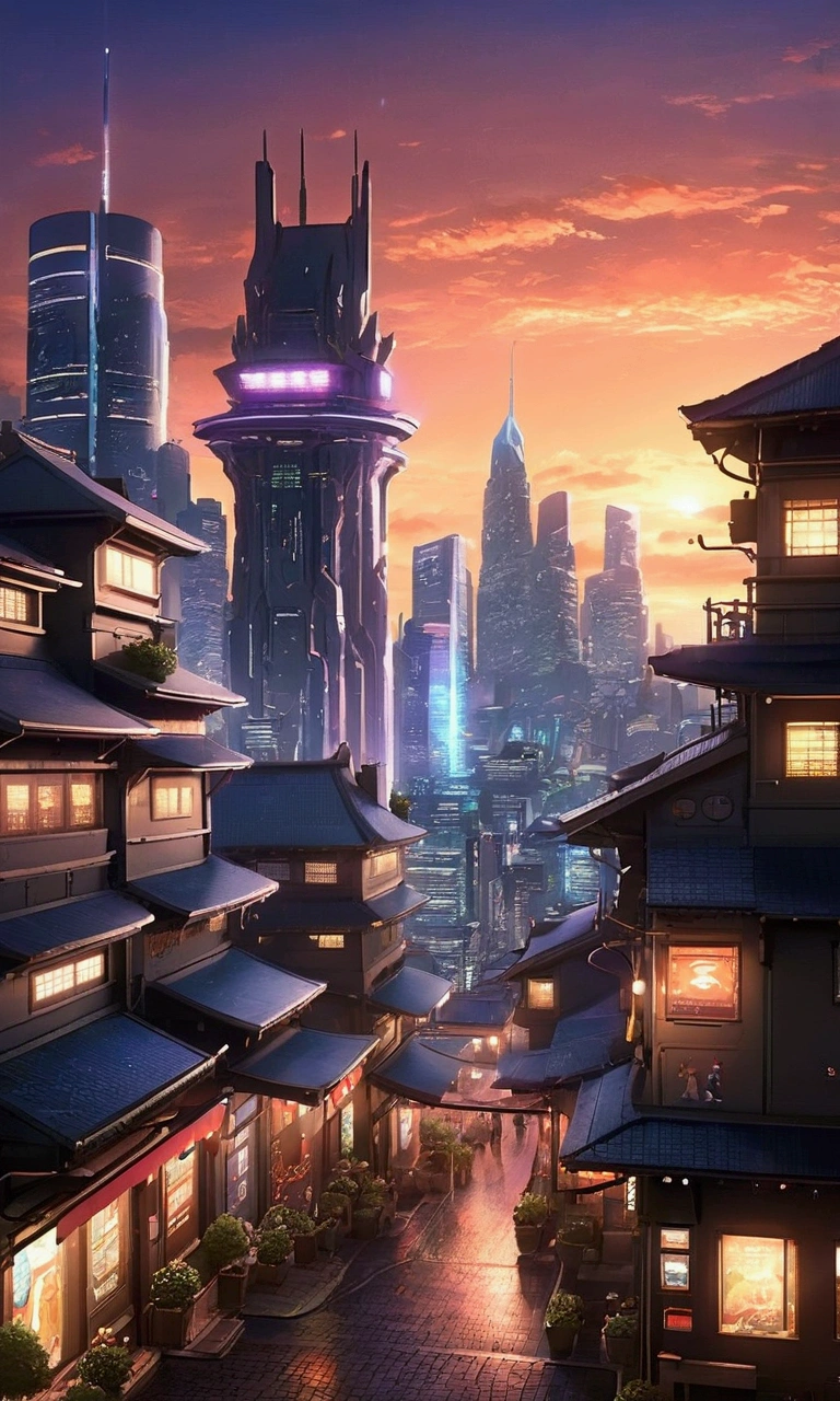 masterpiece, best quality, ultra-detailed, high resolution,High quality, high definition images, full HD, 8k,(Anime Style:1.3), Future City