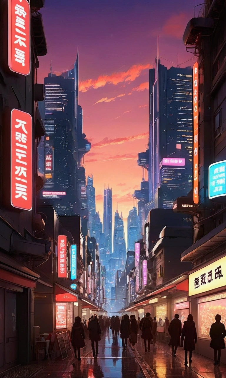 masterpiece, best quality, ultra-detailed, high resolution,High quality, high definition images, full HD, 8k,(Anime Style:1.3), Future City