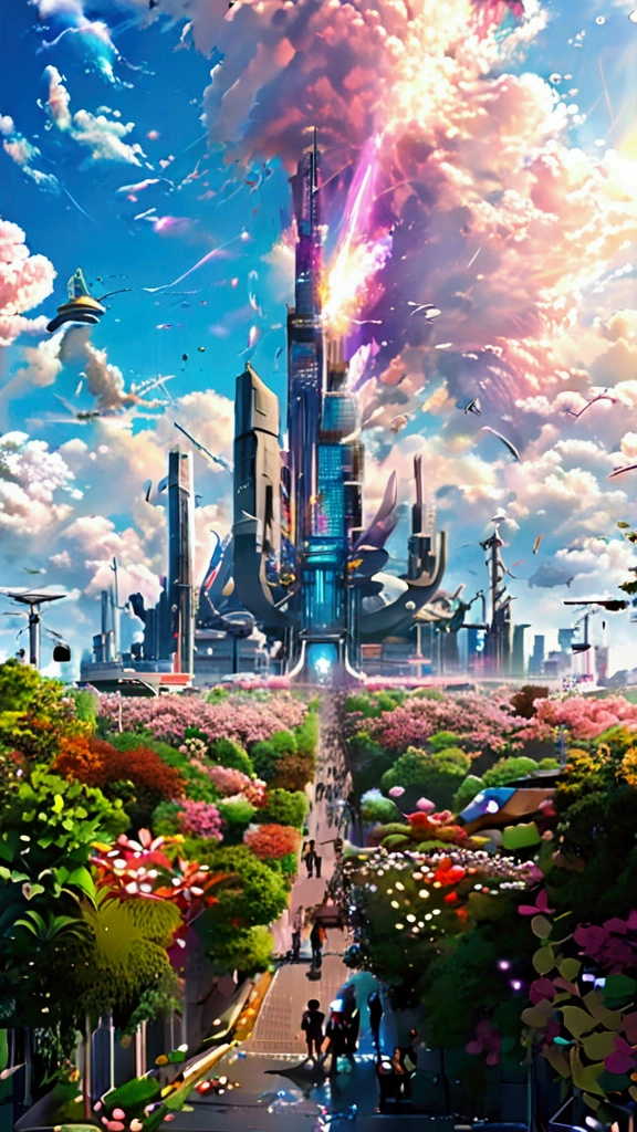 masterpiece, best quality, ultra-detailed, high resolution,High quality, high definition images, full HD, 8k,(Anime Style:1.3), Future City