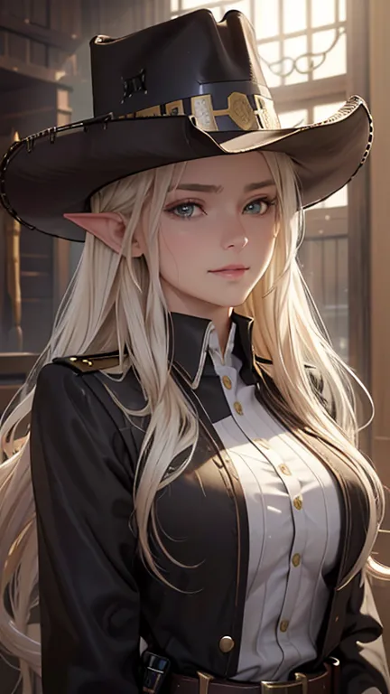 masterpiece, best quality, highly detailed cg unity 8k wallpaper,((upper body portrait)), (focus on the face), ((western-style b...