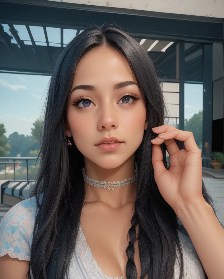 Realistic, soft skin, smooth, high quality, render, strong directional light sources, heavy diffusion of light, glamorous, full scene, sharp focus, elegant,Solo, Looking at viewer, Black Hair, High Resolution, Masterpiece, Anatomically Correct, Best Quality, HD, High Details, High Quality, Quality, Super Detailed, 