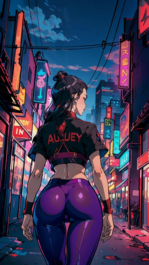 (azula, walking around the city, very sensual, in tight clothes, big ass, thick legs, trainer, leggings pants, navel comes out, ...