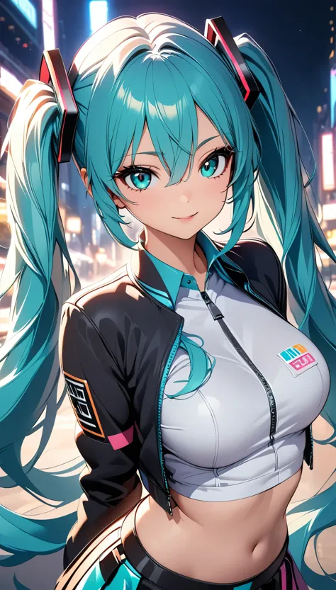 beautiful girls、one girl、((hatsune miku, aqua eye, aqua hair, bangs, whole body, hair between the eyes, long hair, twin tails, v...