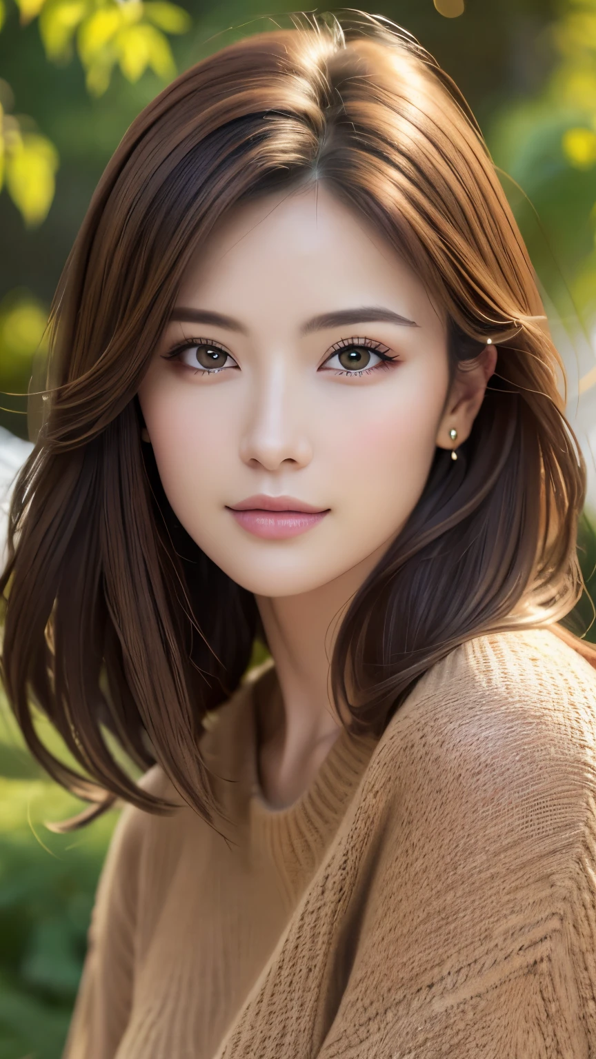 (Representative works:1.3)、(8k、Realistic、RAW Photos、Best image quality:1.4)、(30 year old mature woman)、Small face、Beautiful Face、(Realistic Face)、No makeup、Natural Makeup、light makeup、 (Dark brown hair)、Beautiful hairstyle、Realistic eyes、Beautiful details、 (Realisticな肌)、Beautiful Skin、 (sweater)、 Confused、 charm、超High resolution、Ultra-realistic、 High resolution、Golden Ratio