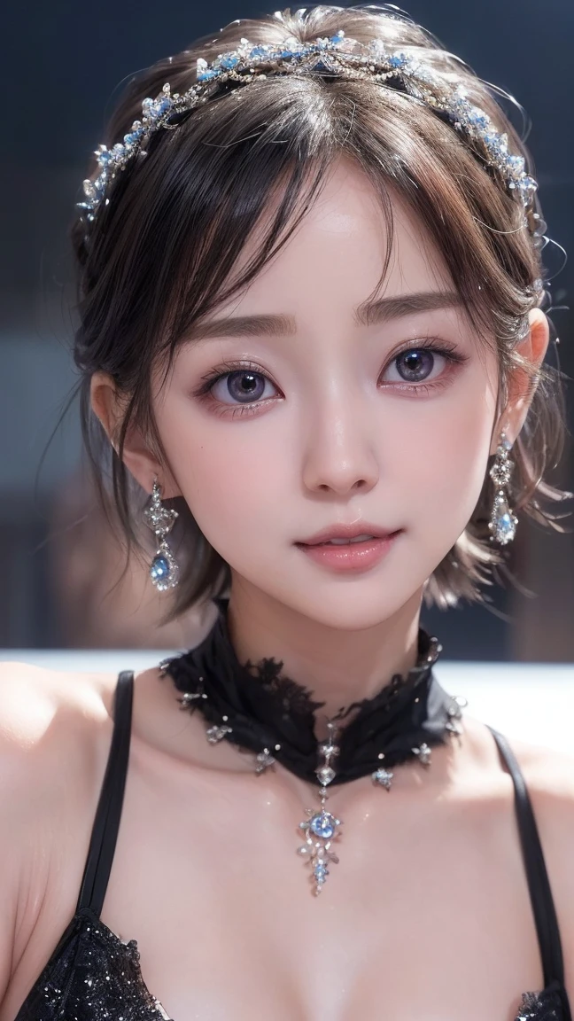 (4K quality:1.3),(Best Quality:1.5),(Whitening:1.4),(Beautiful Skin:1.4),(10th Generation:1.5),(Baby Face:1.5),(The ultimate beautiful girl:1.5),(Arisa Hanyu:1.4),rich,Upper Body,smile,(tits:1.5),(A black bejeweled dress with a plunging neckline:1.3),(Deep V-line:1.3),(Deep slit dress:1.4),(jewelry),(Super Celebrity),(Supermodel),(Tight waist:1.4),(Night viewの良いホテル:1.1),(luxury:1.2),(Arisa Hanyu:1.5),(Anorexia:1.4),(Night view:1.3),(Face close-up:1.2),Catchlight,(Child&#39;s face),(smile:1.1),(Half Up Hair:1.3),(Bright Blue Eyes),(2D cuteness:1.5),(Cute Makeup),Beautiful fingertips,(Transparent white skin),(albino),(Light hits the subject:1.3),Best Shot