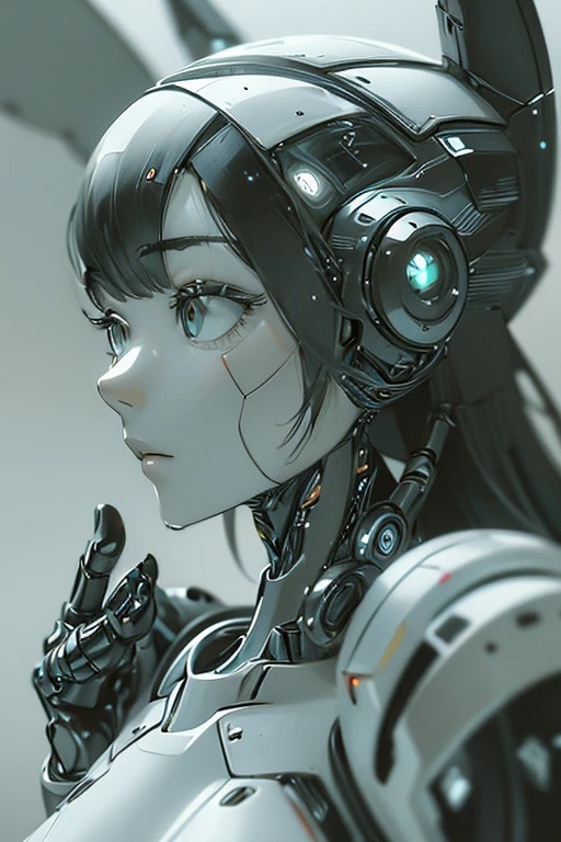 (masterpiece),(Highest quality),(Super detailed),(Best illustrations),(Best Shadow),(Absurd),(Detailed Background),(so beautiful), 16K, 8K, 4K,(Best Shadow),empty eyes,robotization,woman ,big bust,Robot Joint ,Metal skin,Black Suit,long hair,a black suit that covers the whole body,robot hand,cyber bodysuit,mecha head,cyborg eye,robotization, transforming into robot,(Detailed hands and fingers:1.2),plugging back head,robotic face,a robotic face line on the face