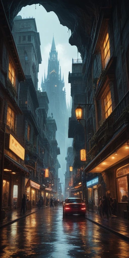 score_9, score_8_up, score_7_up, a fantasy city built within a vast cave, sleek glass buildings, elegant walkways, illustration, dark and moody lighting, digital art, oil painting, fantasy, 8 k, trending on artstation, detailed