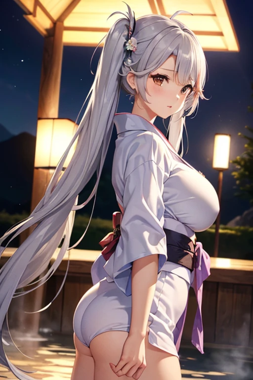 (((Upper Body、Cute Yukata、Shoot from the side))、((Accentuate your breasts、walk、Long legs)))、Best Quality, 8k, masterpiece :1.3)), whole body, Sharp focus :One Girl,Glowing Skin,Sexy pose,Best Quality,Tabletop,shape,Very delicate and beautiful,Huh,8K wallpaper,wonderful,detailed,Official Art,非常にdetailedなティッカーUnity 8K wallpaper,Unbelievably ridiculous,Large file size,非常にdetailedな,High resolution,非常にdetailed,美しいdetailedな女の子,Realistic,X-ray,Queue full,(((Cute Yukata、walk)))、(((Big Breasts、Silver Hair)))、(((Hot Spring Town、Date、night、)))、upright、Cleavage , ((Silver long hair))、Beautiful legs、、Hairstyle: Twin tails、Cute Yukata