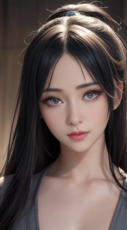 A beautiful young woman in a training field, 1 Hinata Hyuga from Naruto Shippuden, holding a kunai, extremely detailed face, beautiful detailed eyes, beautiful detailed lips, long eyelashes, intricate folds and textures of clothing, realistic skin textures, highly detailed, photorealistic, studio lighting, dramatic lighting, vivid colors, cinematic composition, (best quality,4k,8k,highres,masterpiece:1.2),ultra-detailed,(realistic,photorealistic,photo-realistic:1.37)