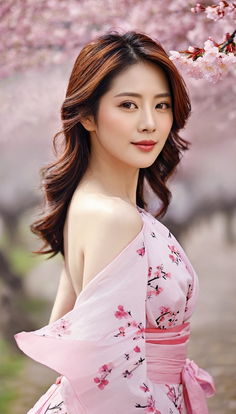 actress、cherry blossoms、genuine、photograph、High resolution