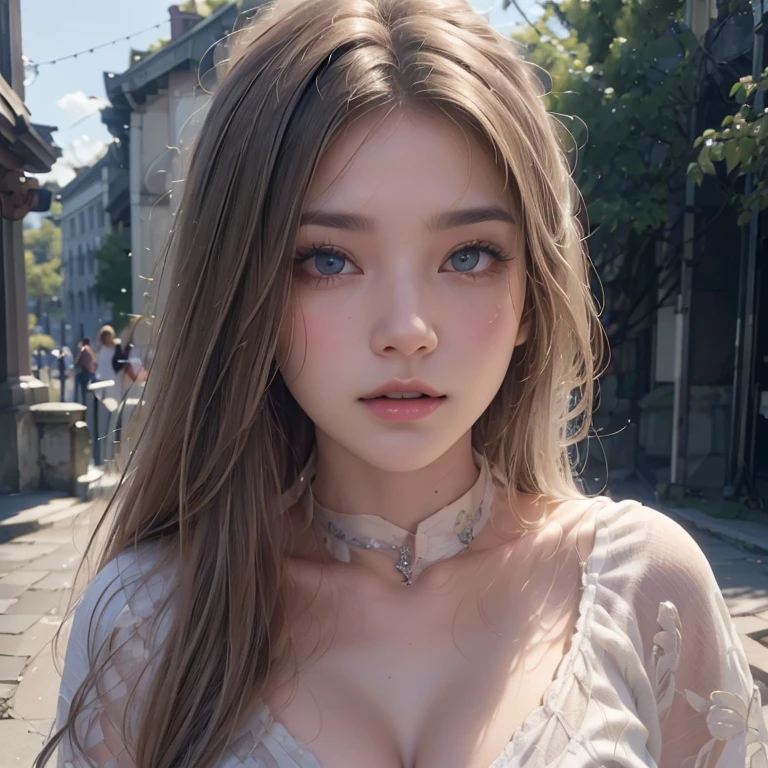 (photorealistic:1.4), best quality, masterpiece, ultra high res, 1girl, (detailed face:1.2), (detailed eyes:1.2), (detailed hair:1.2), (detailed clothes:1.2), 4k, (detailed color:1.2), Ultra detail texture, ulta detail, ultra Hight, realistic, 16k, selena (/mobile legends bang-bang/), perfect body, bobs, ((full body)), 1 woman, bokeh, detail eyes, detail face, White hair, scarf