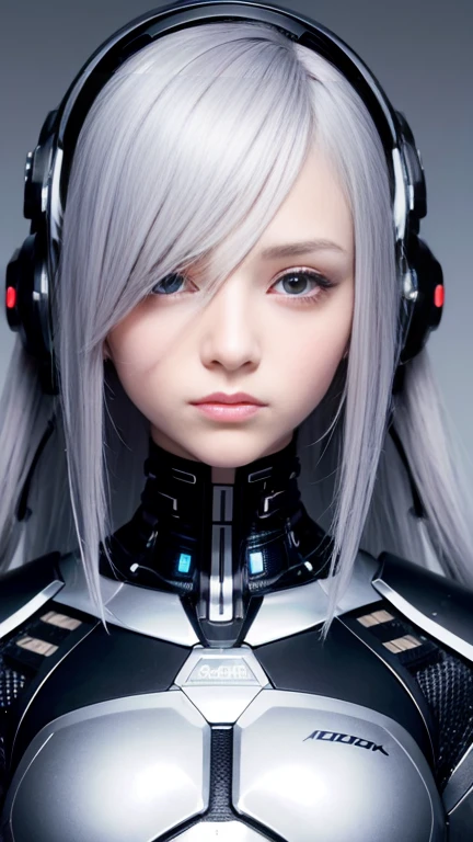 Female Cyborg、The head is completely human、From the neck down, he&#39;s a complete cyborg.