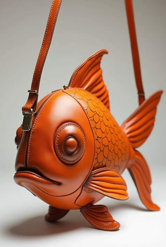 Goldfish shaped Leather Shoulder Bag