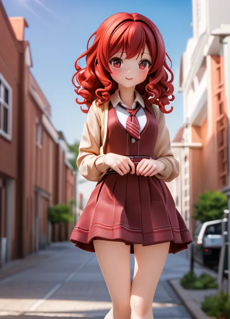 ((masterpiece, highest quality, super detailed))), 1 girl,  anna’s, 3d,  very curly red hair,  very tiny miniskirt,  pantyhose ,...