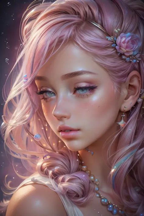 ((masterpiece)). this artwork is sweet, pink, dreamy and ethereal, with ((soft pink watercolor hues and candy accents)). generat...