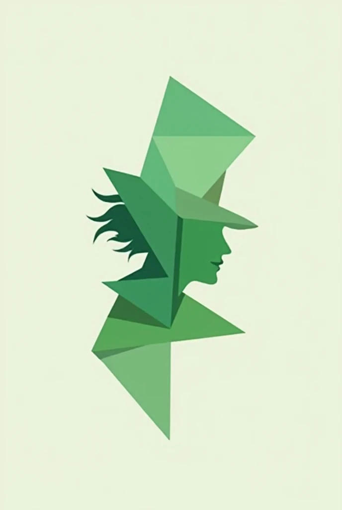 mad hatter alice in wonderland logo simple green geometric shapes