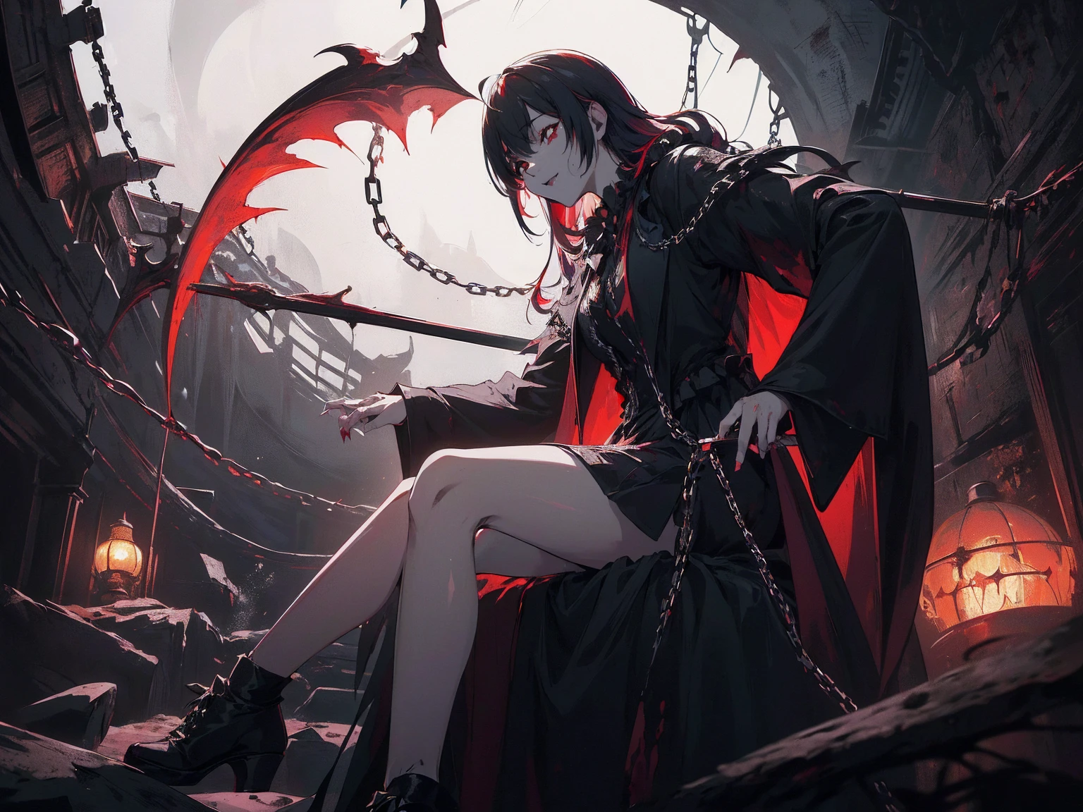 (Best Quality4K,High resolution,masterpiece:1.2),Very detailed,Realistic:1.37,,(whole body, I can see your feet and shoes: 1.2),、(,Spooky altar background,Dark fantasy,Red color scheme,Ominous atmosphere,Eye-catching,Storytelling,anatomy,Anime Style,Concept Art,beautiful細部までこだわった顔と (((Red eyes ))),A terrifying ritual ,Smoking a cigarette,Cigarette smoke,Satanic Ritual,Premature death,Inappropriate behavior,クレイジーなsmile,Scythe Face,Girl Monster, beautiful, Delicate facial features, Sharp Eye, Sharp Fangs, pale Skin, Thick Chain, Dark Background Cinema Lighting, Dramatic Shadows, Gothic style, Gloomy atmosphere, Dark fantasy, One person&#39;S, Please open your mouth wide, Open your mouth and baring your teeth,Sharp teeth like a beast, Wide lips, Very wide mouth, Red cheeks, ,(Blood splatter:1.2),Scary smile, smile,Angel Design, TwiSted smile、Bloody、Head bleeding,,,,,、Blood splatter、,(Blood splatter:1.2),skull,Horrorスタイル, ((Fantasy Sweet Ta Frill Pink Costume)), ((Flowing blonde hair)), ,(Blood splatter:1.2),Female Curves, Sexy flat stomach, Perfect hands, Perfect anime character face, (Pink Tata Dress)), Standing, ((邪悪なsmile)), ,(Blood splatter:1.2), Steam circulation, Moonlight Illumination, night lighting, (Blood splatter:1.6),アニメAngel Design, TwiSted smile、Bloody、Head bleeding,,,,,、Blood splatter、,(Blood splatter:1.2), skull,Gothic architecture、Western architecture、ファンタジーのworld、,Victorian city, Skeleton Gas Light,Absurd, High resolution、 ((Tabletop)), ((Best Quality)), (Very detailedな), ((Very detailed)), (beautiful), ((cute)), (NFSW:1.8), One personで,(:1.6)、(world&#39;The most terrifying and creepy demon :1.5)beautiful face、whole bodyエズビアン、pale, beautiful肌、beautiful金の髪、Smiling Kindly、Dark building ruins、(snow white&#39;Frill dress:1.5)、(The dark ruins are stained with blood:1.3)、ローアングルwhole bodyショット、(少女は血の海の中にStanding:1.5)、(The ground is full of blood:1.2)、(Lost a lot of blood...:1.2)、(クレイジーなsmile:1.6)、Spirits、(Blood dripping from the mouth:1.2)、Neo-Gothic style, Wearing a black dress and a white collar, Wearing a black hat、Wearing heavy makeup, Standing in a mystical garden surrounded by vines. The garden is full of deep purple flowers.、背景のGothic architecture。. &#39;Hair is golden、、A red rose is pinned to her side。. Her eyes are sharp、It&#39;Stabbing., Thick black eyeliner and long eyelashes. 彼女は顔色がpale.、Lips bright red.. The atmosphere is gloomy and eerie, Dim lighting casts long shadows. This piece combines digital illustration and photography....., outcome、驚くほどHigh resolutionの画像が生まれました. Most colors are dark、I&#39;gentle, Deep reds and purples create a dark beauty.. The style is neo-Gothic., Horror, Portrait photography, Create a unique and engaging visual experience.Dark Imagery
