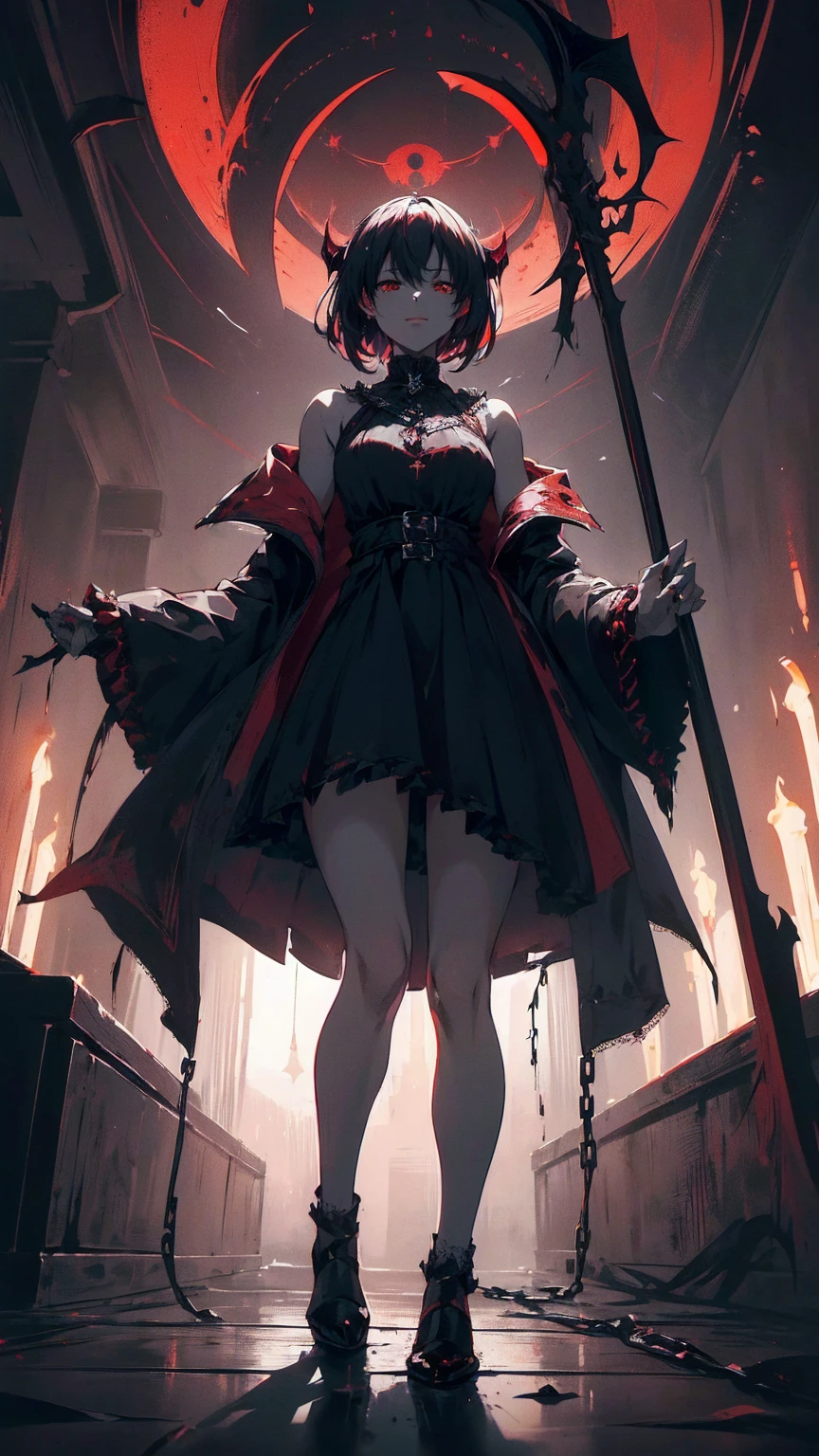 (Best Quality4K,High resolution,masterpiece:1.2),Very detailed,Realistic:1.37,,(whole body, I can see your feet and shoes: 1.2),、(,Spooky altar background,Dark fantasy,Red color scheme,Ominous atmosphere,Eye-catching,Storytelling,anatomy,Anime Style,Concept Art,beautiful細部までこだわった顔と (((Red eyes ))),A terrifying ritual ,Smoking a cigarette,Cigarette smoke,Satanic Ritual,Premature death,Inappropriate behavior,クレイジーなsmile,Scythe Face,Girl Monster, beautiful, Delicate facial features, Sharp Eye, Sharp Fangs, pale Skin, Thick Chain, Dark Background Cinema Lighting, Dramatic Shadows, Gothic style, Gloomy atmosphere, Dark fantasy, One person&#39;S, Please open your mouth wide, Open your mouth and baring your teeth,Sharp teeth like a beast, Wide lips, Very wide mouth, Red cheeks, ,(Blood splatter:1.2),Scary smile, smile,Angel Design, TwiSted smile、Bloody、Head bleeding,,,,,、Blood splatter、,(Blood splatter:1.2),skull,Horrorスタイル, ((Fantasy Sweet Ta Frill Pink Costume)), ((Flowing blonde hair)), ,(Blood splatter:1.2),Female Curves, Sexy flat stomach, Perfect hands, Perfect anime character face, (Pink Tata Dress)), Standing, ((邪悪なsmile)), ,(Blood splatter:1.2), Steam circulation, Moonlight Illumination, night lighting, (Blood splatter:1.6),アニメAngel Design, TwiSted smile、Bloody、Head bleeding,,,,,、Blood splatter、,(Blood splatter:1.2), skull,Gothic architecture、Western architecture、ファンタジーのworld、,Victorian city, Skeleton Gas Light,Absurd, High resolution、 ((Tabletop)), ((Best Quality)), (Very detailedな), ((Very detailed)), (beautiful), ((cute)), (NFSW:1.8), One personで,(:1.6)、(world&#39;The most terrifying and creepy demon :1.5)beautiful face、whole bodyエズビアン、pale, beautiful肌、beautiful金の髪、Smiling Kindly、Dark building ruins、(snow white&#39;Frill dress:1.5)、(The dark ruins are stained with blood:1.3)、ローアングルwhole bodyショット、(少女は血の海の中にStanding:1.5)、(The ground is full of blood:1.2)、(Lost a lot of blood...:1.2)、(クレイジーなsmile:1.6)、Spirits、(Blood dripping from the mouth:1.2)、Neo-Gothic style, Wearing a black dress and a white collar, Wearing a black hat、Wearing heavy makeup, Standing in a mystical garden surrounded by vines. The garden is full of deep purple flowers.、背景のGothic architecture。. &#39;Hair is golden、、A red rose is pinned to her side。. Her eyes are sharp、It&#39;Stabbing., Thick black eyeliner and long eyelashes. 彼女は顔色がpale.、Lips bright red.. The atmosphere is gloomy and eerie, Dim lighting casts long shadows. This piece combines digital illustration and photography....., outcome、驚くほどHigh resolutionの画像が生まれました. Most colors are dark、I&#39;gentle, Deep reds and purples create a dark beauty.. The style is neo-Gothic., Horror, Portrait photography, Create a unique and engaging visual experience.Dark Imagery
