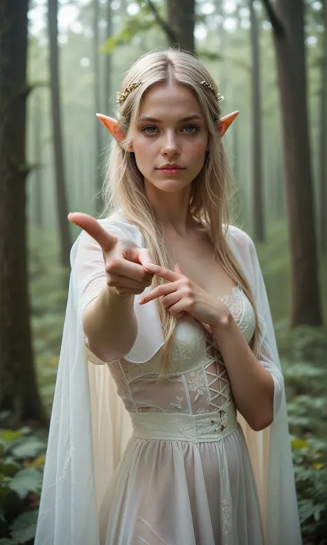 score_9, score_8_up, score_7_up, score_6_up, photo, elf girl, thin, pale skin, transparent white cape, fairytale forest, posing ...