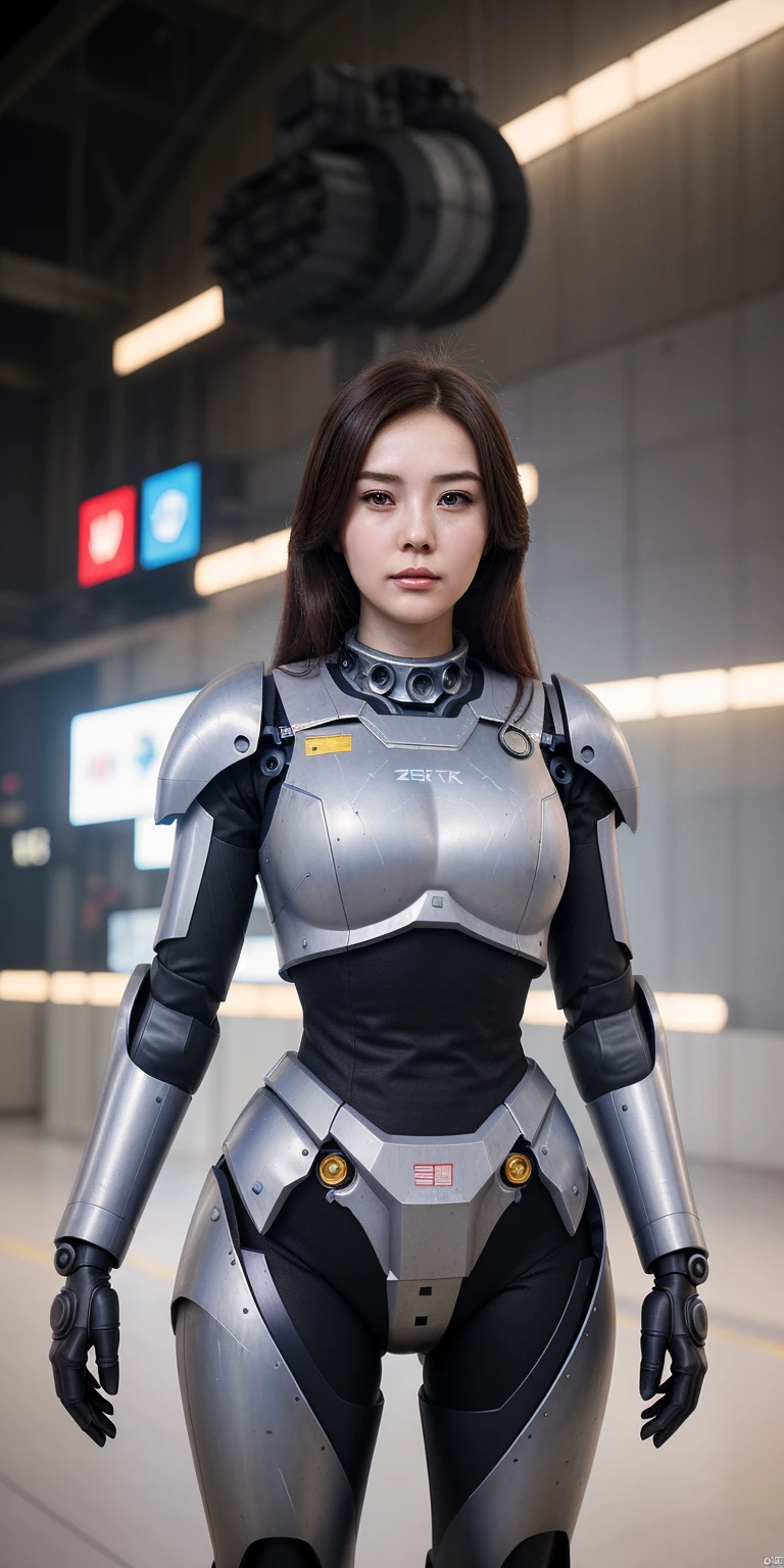 araffe woman in a futuristic suit with a gun in her hand, girl in mecha cyber armor, mechanized soldier girl, cgsociety and fenghua zhong, perfect android girl, cute cyborg girl, cyberpunk anime girl mech, female mecha, beutiful girl cyborg, cyborg girl, wojtek fus, portrait armored astronaut girl, mechanized valkyrie girl