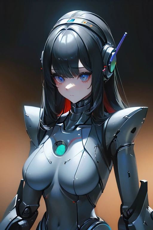 (masterpiece),(Highest quality),(Super detailed),(Best illustrations),(Best Shadow),(Absurd),(Detailed Background),(so beautiful), 16K, 8K, 4K,(Best Shadow),robotization,woman ,big bust,Robot Joint ,Metal skin,Black robot Suit,long hair,a black robot suit that covers the whole body,robot hand,cyber bodysuit,mecha head,(Detailed hands and fingers:1.2),Ball joint robot body,doll joint,beautiful face,beautiful robot girl,robotic eye,robotic hands,(no more human skin),android girl,cyborg girl,F cup, sexy body,(machine made joints:1.2),(machanical limbs:1.1),(blood vessels connected to tubes),(mechanical vertebra attaching to back),(mechanical cervial attaching to neck),no messy picture style,slim body