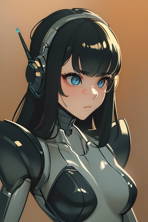 (masterpiece),(Highest quality),(Super detailed),(Best illustrations),(Best Shadow),(Absurd),(Detailed Background),(so beautiful), 16K, 8K, 4K,(Best Shadow),robotization,woman ,big bust,Robot Joint ,Metal skin,Black robot Suit,long hair,a black robot suit that covers the whole body,robot hand,cyber bodysuit,mecha head,(Detailed hands and fingers:1.2),Ball joint robot body,doll joint,beautiful face,beautiful robot girl,robotic eye,robotic hands,(no more human skin),android girl,cyborg girl,F cup, sexy body,(machine made joints:1.2),(machanical limbs:1.1),(blood vessels connected to tubes),(mechanical vertebra attaching to back),(mechanical cervial attaching to neck),no messy picture style