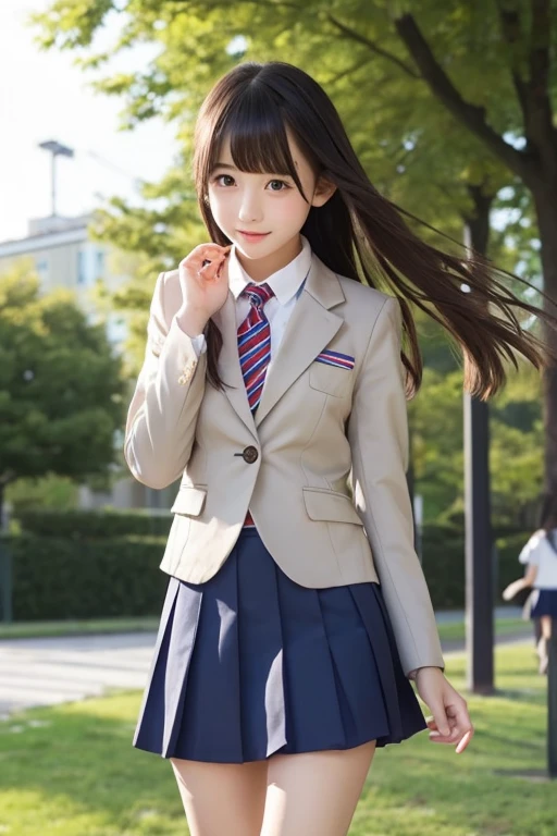 Cute Girls､High school girl､uniform､blazer､mini skirt､See-through､Fluttering in the wind