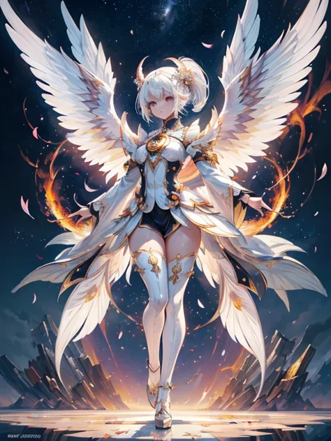 ((perfect image)), ((perfect face)), ((ultra detailed)), ((full body)), ((perfect body)), a girl with white hair and wings in fr...