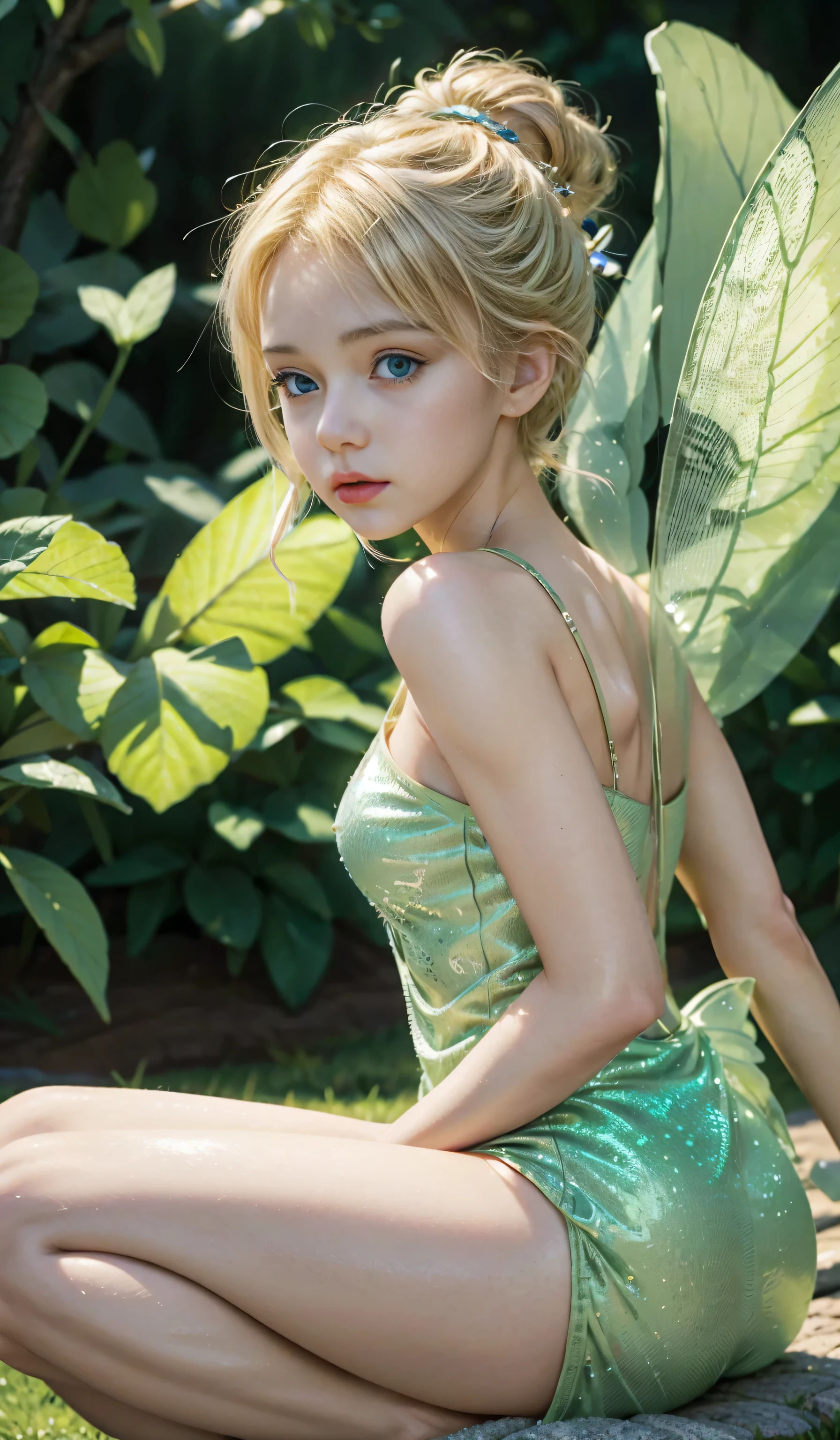 Tinkerbell&#39;s super thick breasts、very blond hair, Blue eyes、8K, 4k, of the highest quality, high resolution: 1.2),flicker、an exposed breast、cute anime face、pink blush on the cheeks.、noise removal,Very close to the screen. (((her perfect body)))(((Completely naked from head to toe and with the vagina visible)))(((papel tapiz Very close to the screen)))(((Perfect masterpiece in detail flying with its wings )))