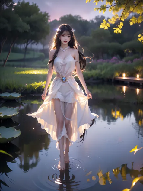 tohkacos
tohkaastral ,,,, a beautiful girl standing in a moonlit lake with water lilies, surrounded by soft ripples and shimmeri...