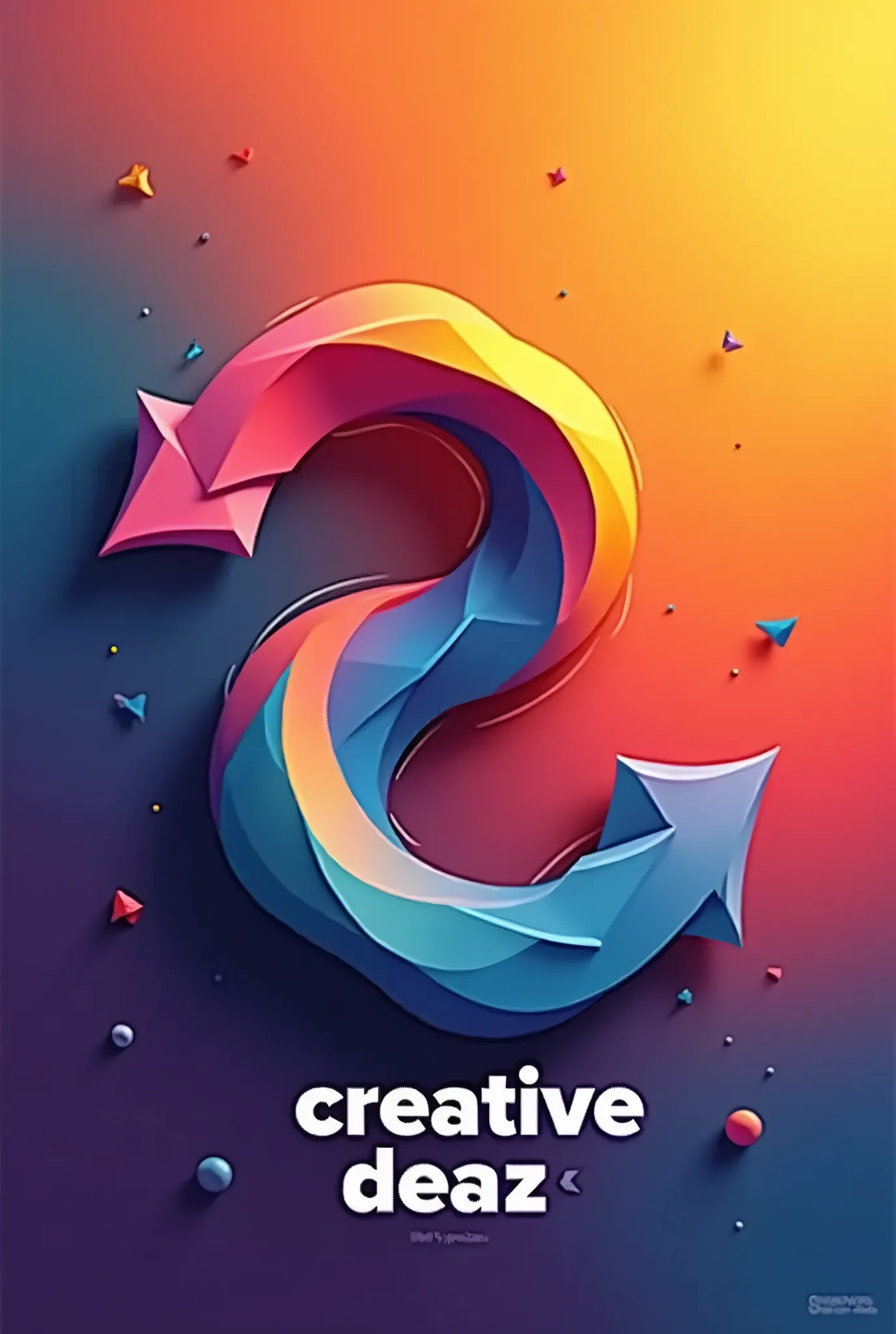 create a simple image for a company profile, whose job is to make creatives for other companies in Brazilian Portuguese, applying the following rules Use of more contrasting and striking colors,  Striking shape and symbol of creativity, 
bold typography, Elements of movement or dynamism. with only 1 writing which will be the company name: CREATIVE DEAAZ exactly as written
