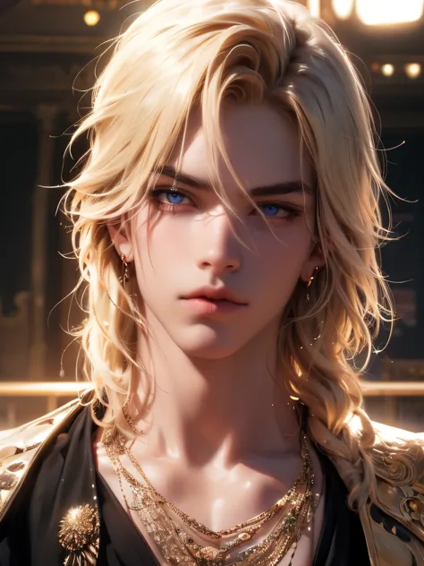 the magical look of a boy with wavy blond hair, rainbow eyes , sparkling eyes ! just sparkles from the eyes - such a piercing lo...