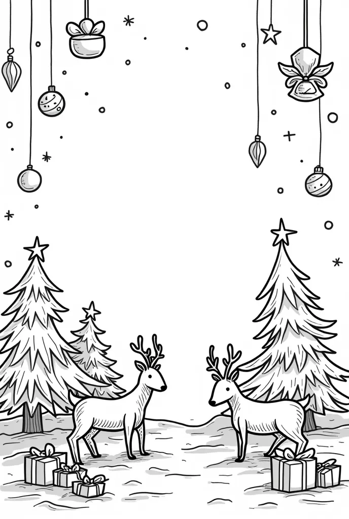 black and white coloring page with christmas theme. don&#39;t create scenes.